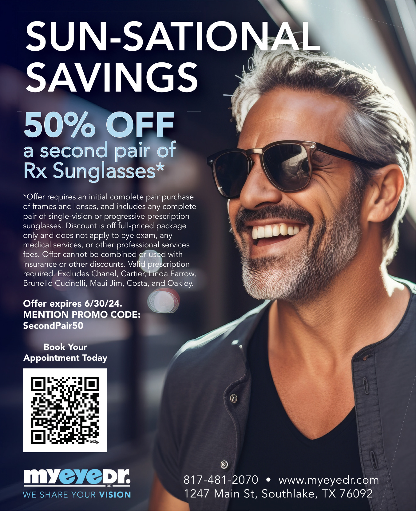 MyEyeDr sunglasses promotional advertisement
