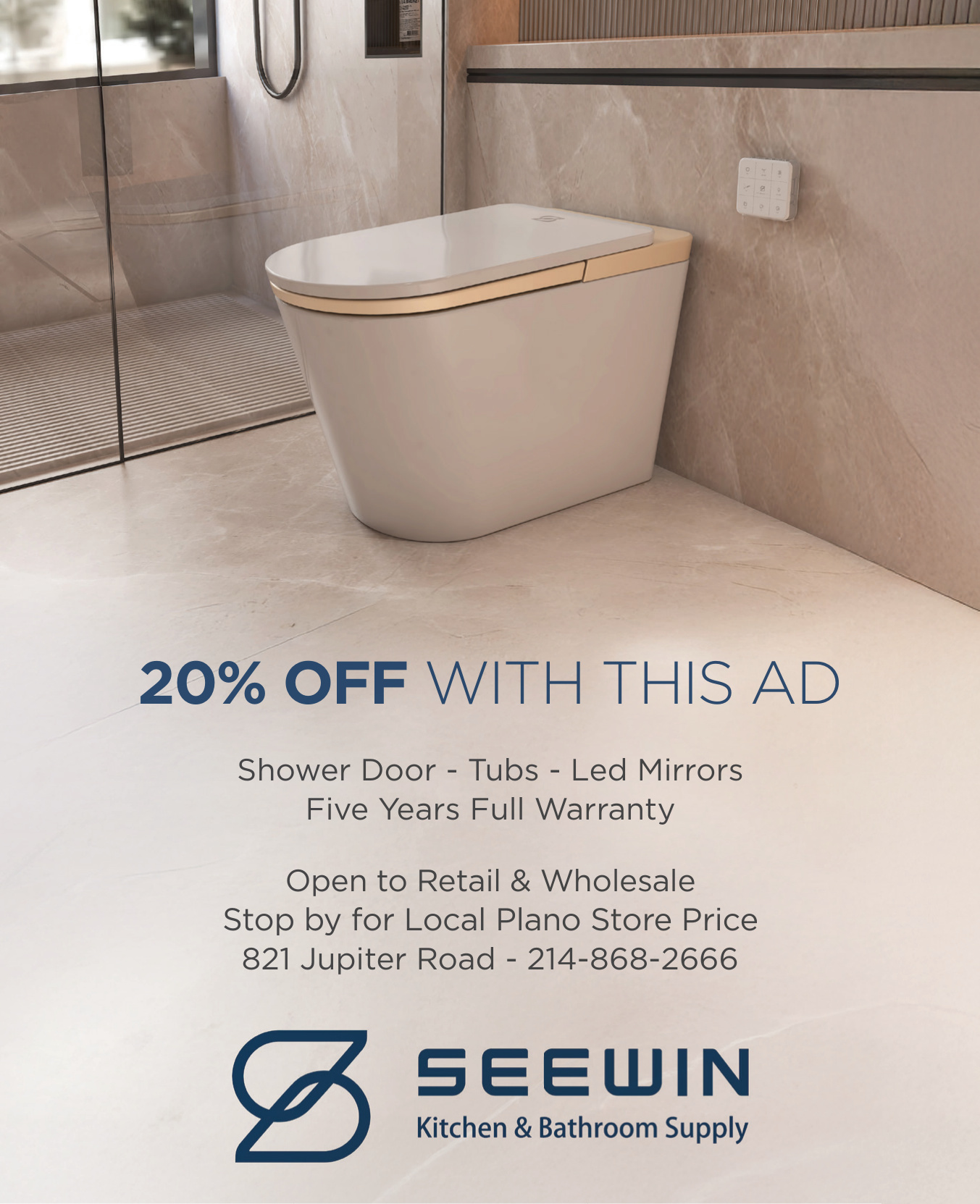 Seewin kitchen and bathroom supply advertisement